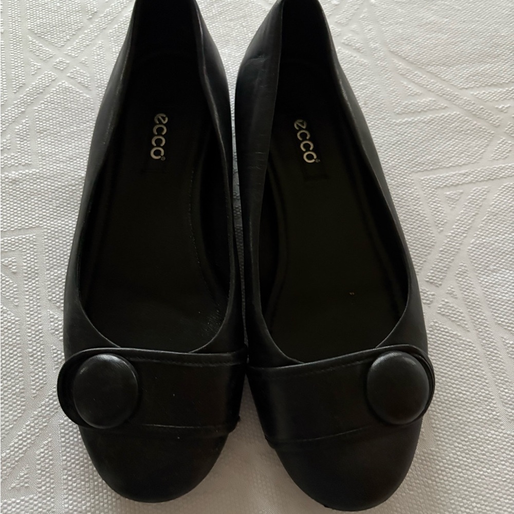 ECCO Black Leather Ballet Flats Size 38/Size 8